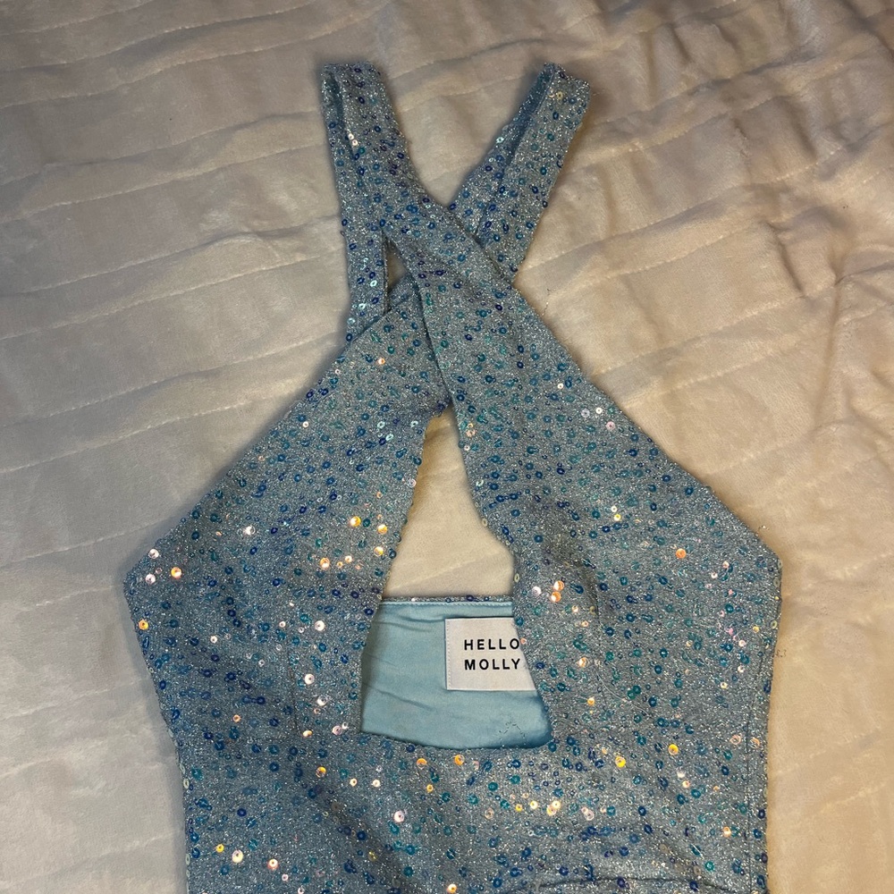 Hello Molly Glittering Blue Mini Dress